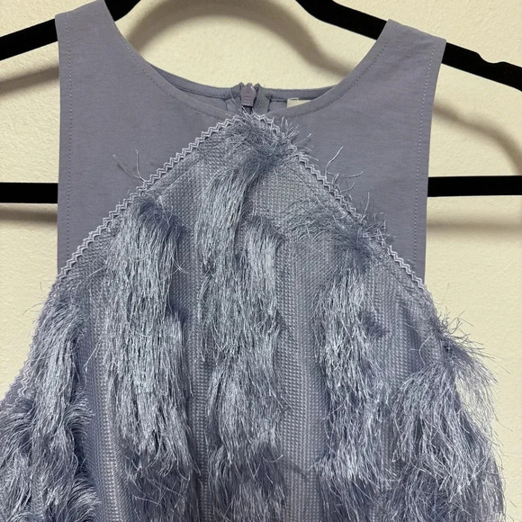 NWT $275 GANNI Fringe Mesh Tank Top - Pastel Ruffle Feathery Blouse - Picture 6 of 9